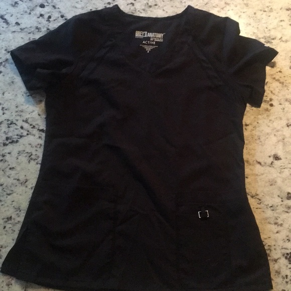 Smart Scrubs Tops - Greys anatomy black scrub top active line
